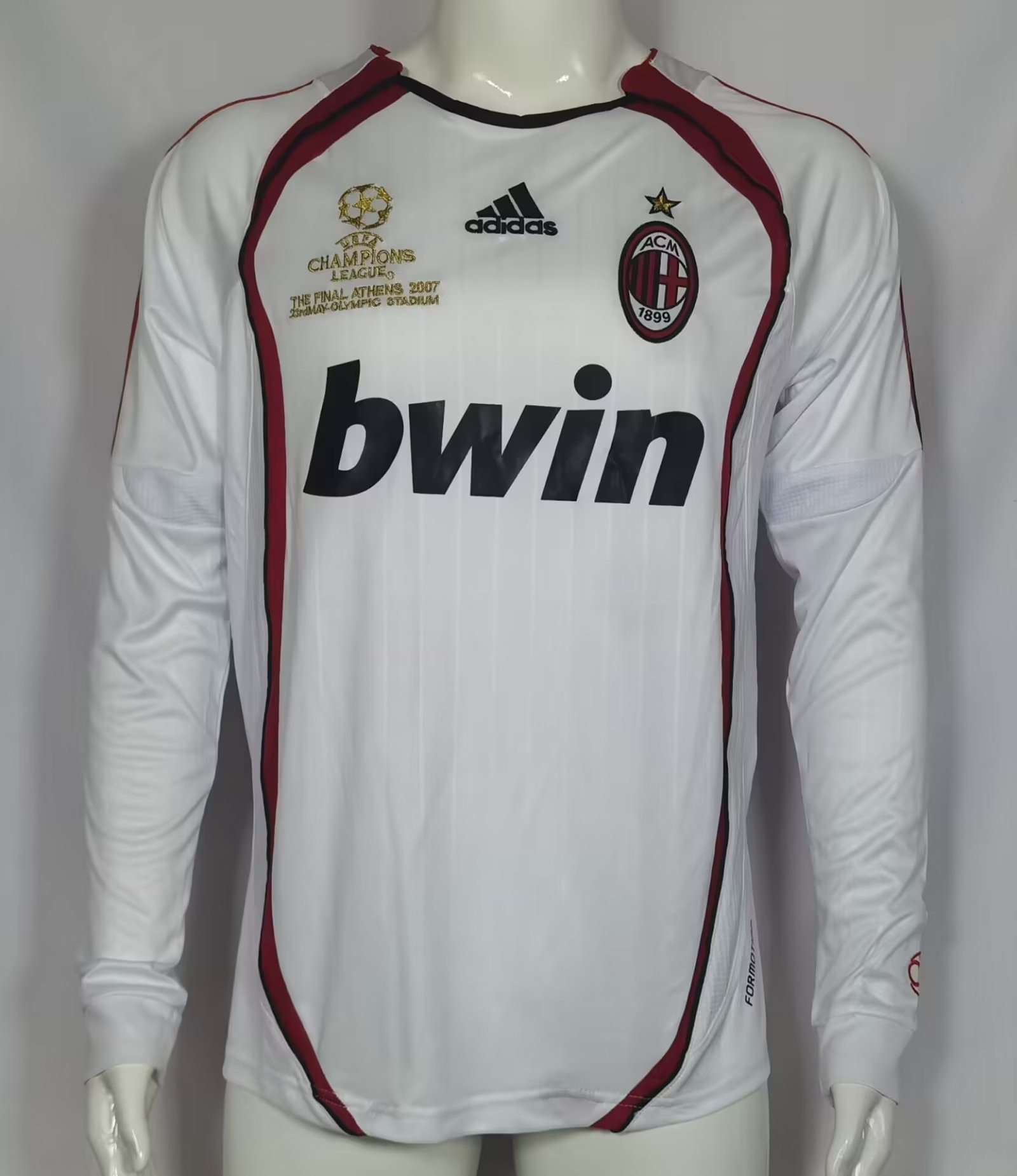 AC Milan 2006 Away Champions League Retro Long Sleeve Men Jersey – White