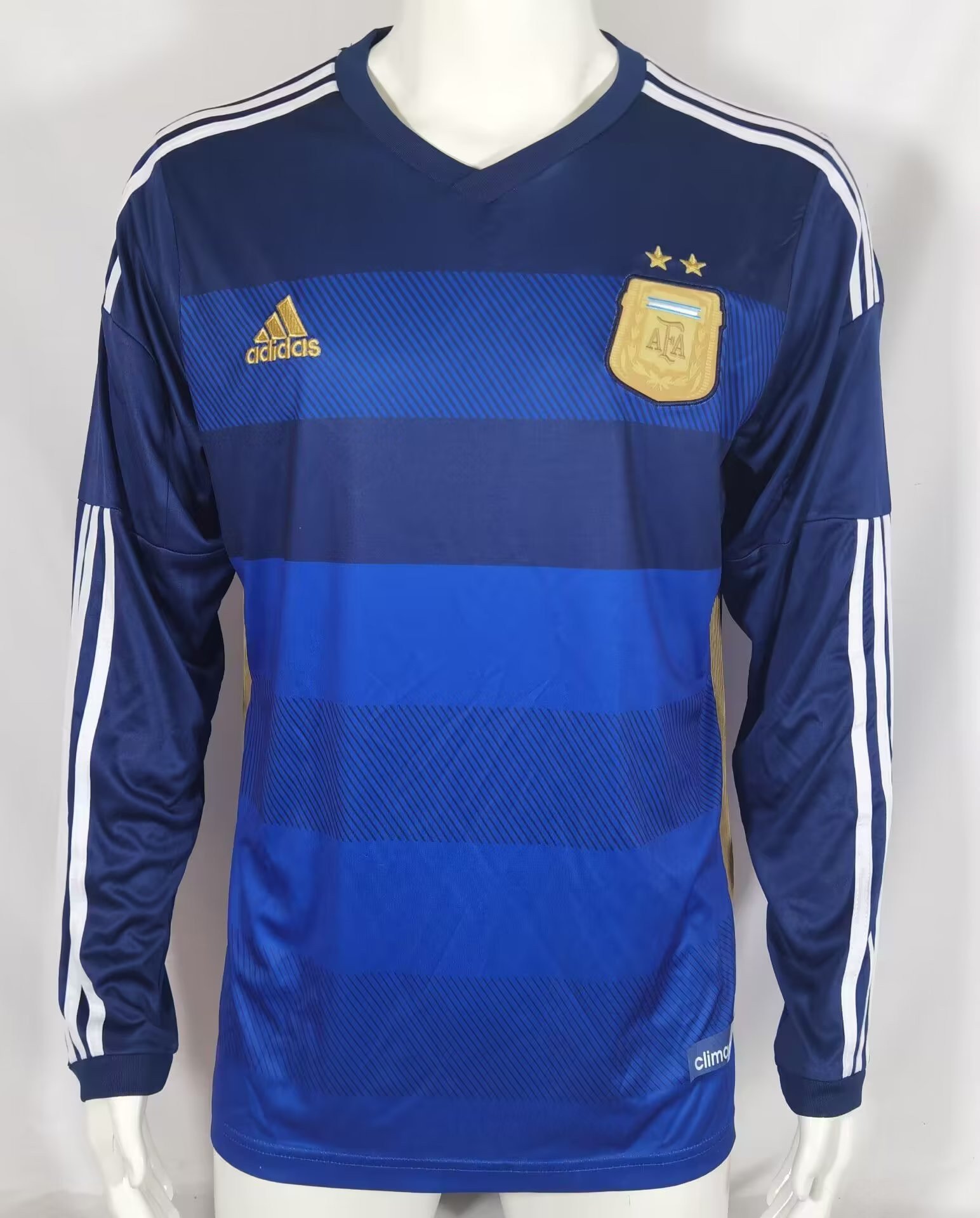 Argentina 2014 Away Retro Long Sleeve Men Jersey – Blue