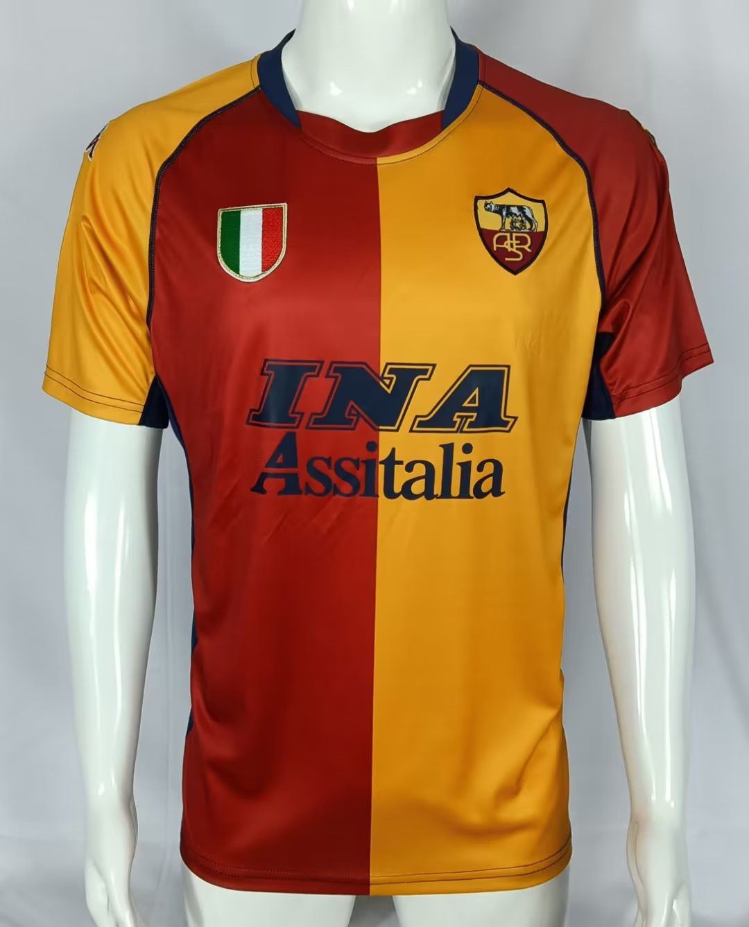 AS Roma 2001/02 Home Retro Men Jersey – Yellow/Orange