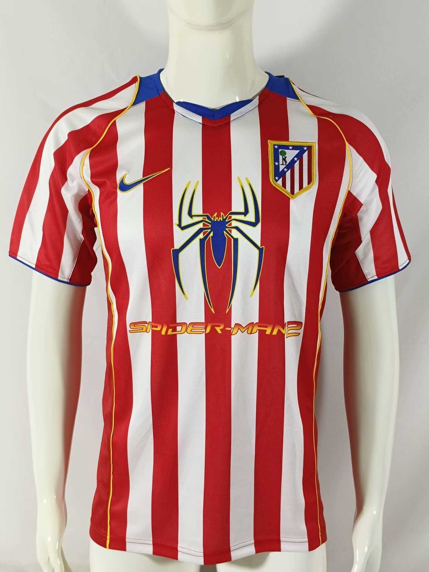 Atlético de Madrid 1993/94 Home Retro Men Jersey – White/Red/Blue