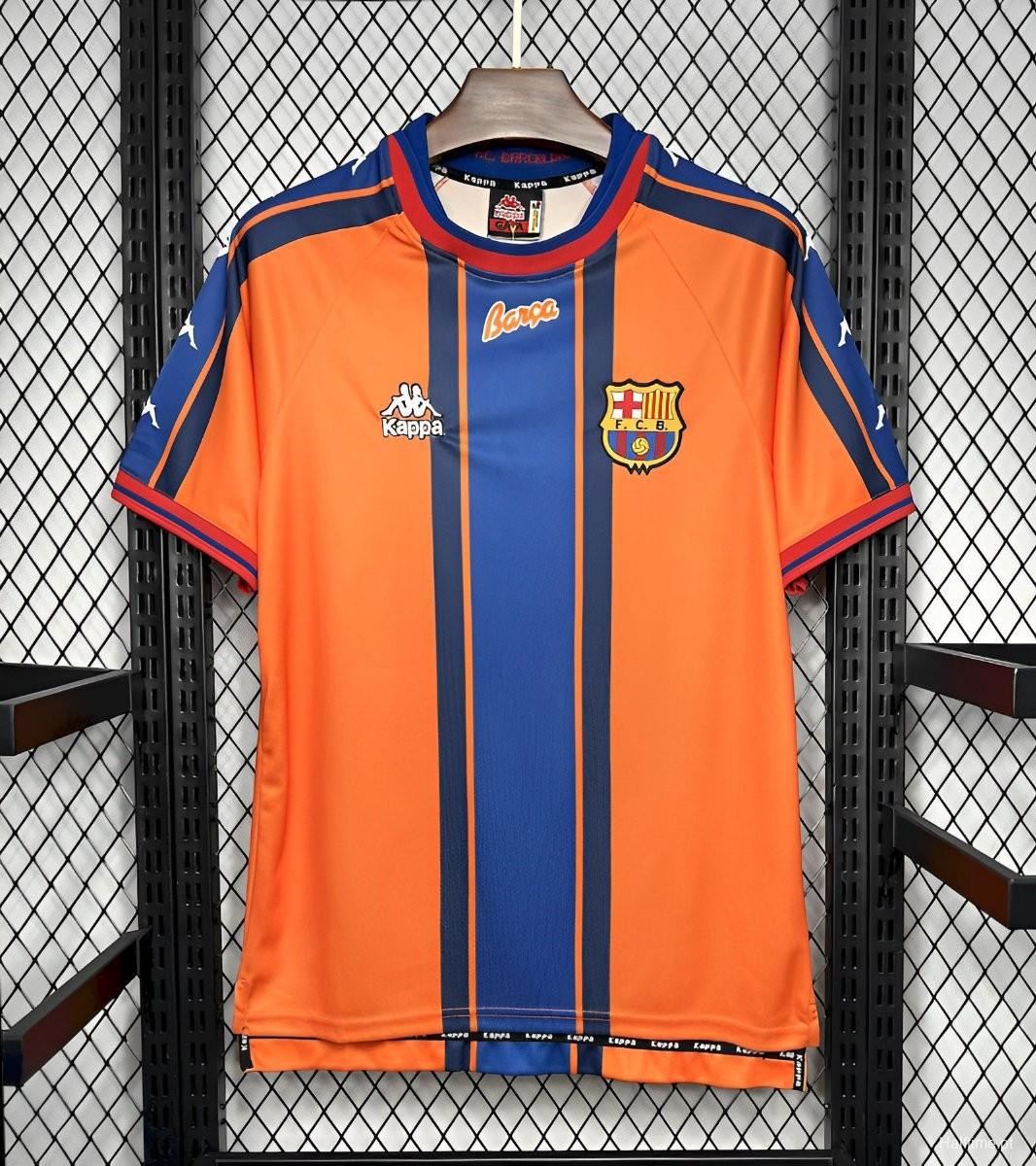Barcelona 1997/98 Away Retro Men Jersey – Orange