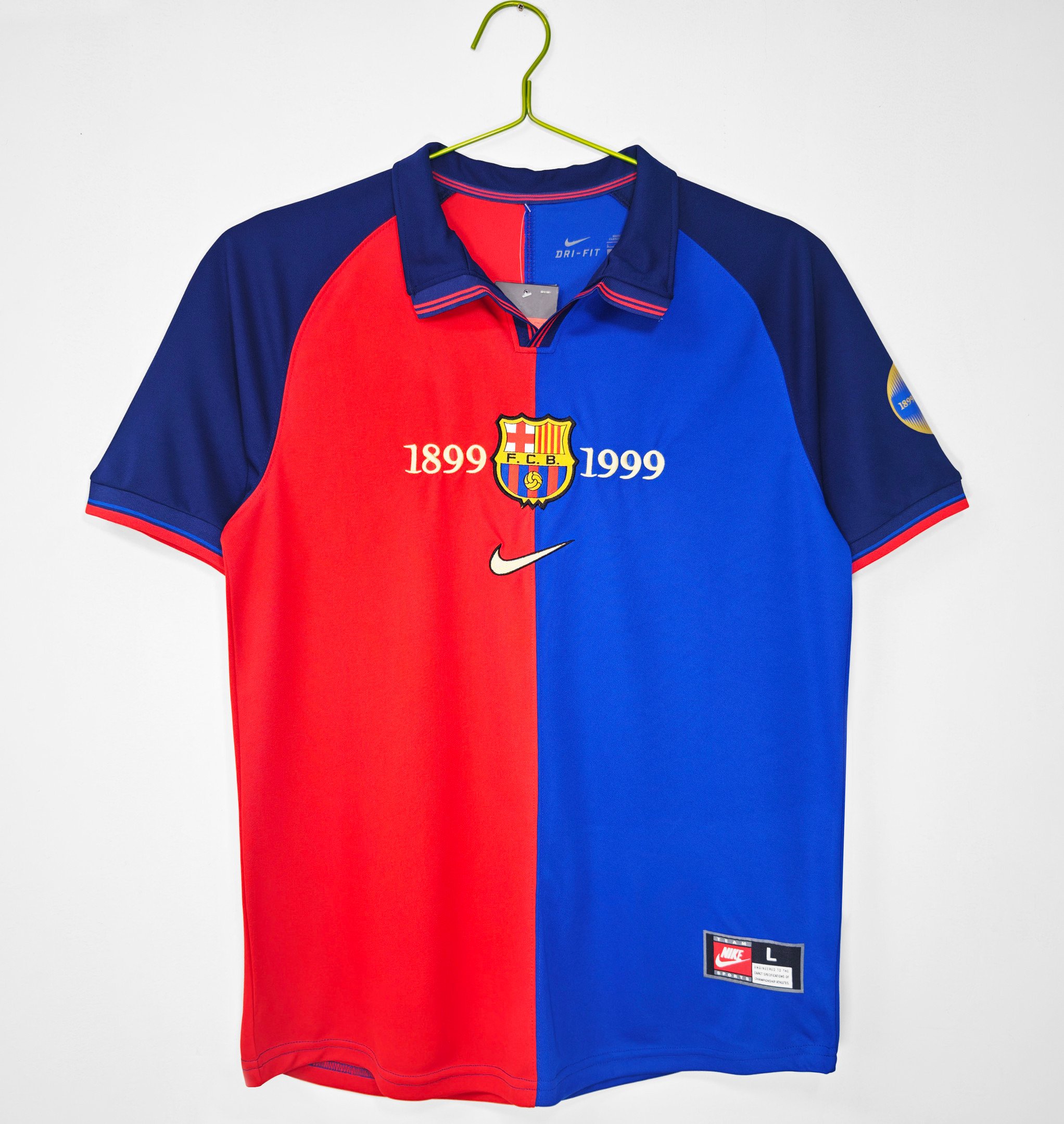 Barcelona 1999/2000 100th Anniversary Home Retro Men Jersey – Blue/Red