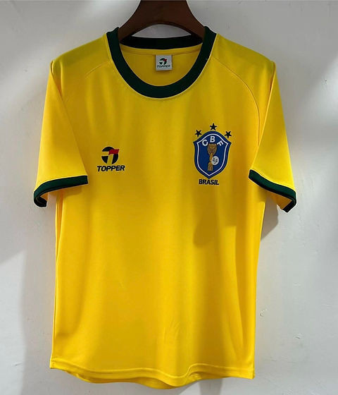 Brazil 1982 Home Retro Men Jersey – Yellow
