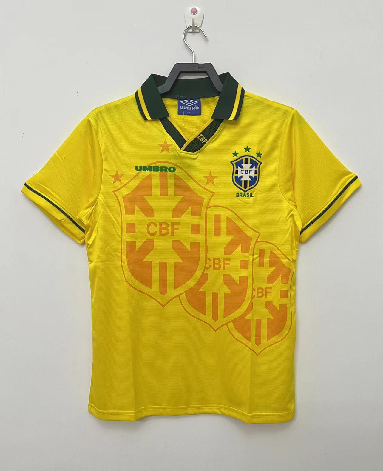 Brazil 1994 Home Retro Jersey – Men Yellow