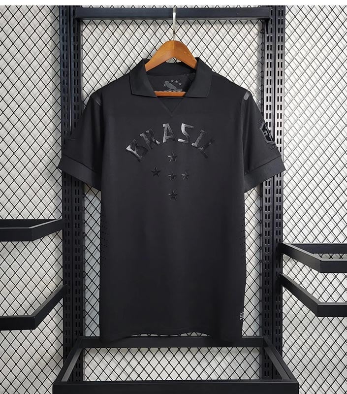 Brazil 2013/14 Black Retro Men Jersey – Black
