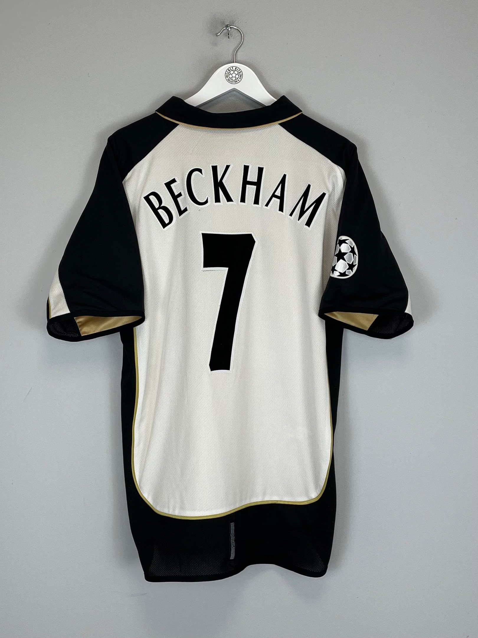 David Beckham 7 Manchester United 2001/02 European Away Men Retro Jersey – White