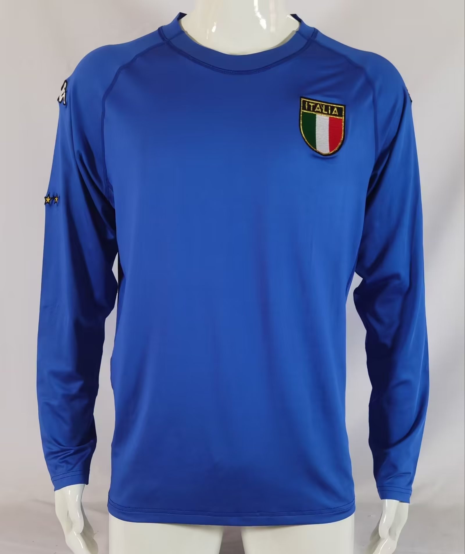 Italy 2000 Home Retro Long Sleeve Men Jersey – Blue