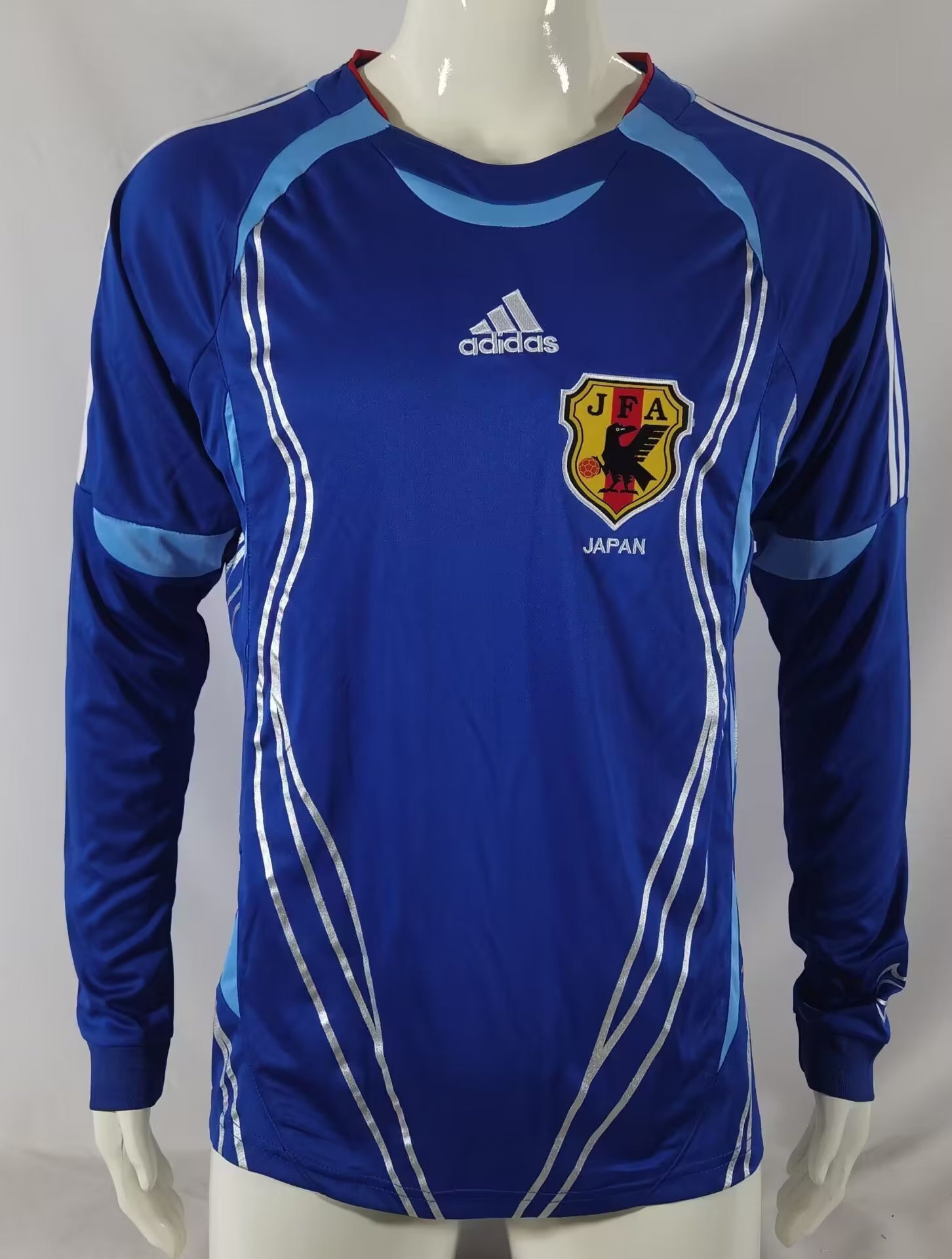 Japan 2006 Home Retro Long Sleeve Men Jersey – Blue