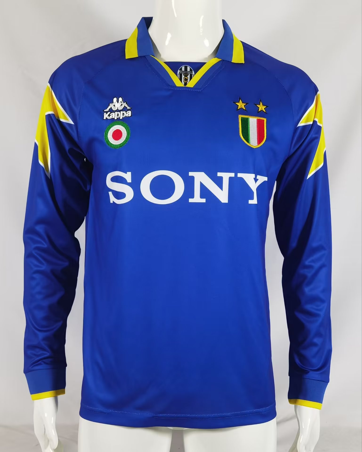 Juventus 1995/96 Away Retro Long Sleeve Men Jersey – Blue