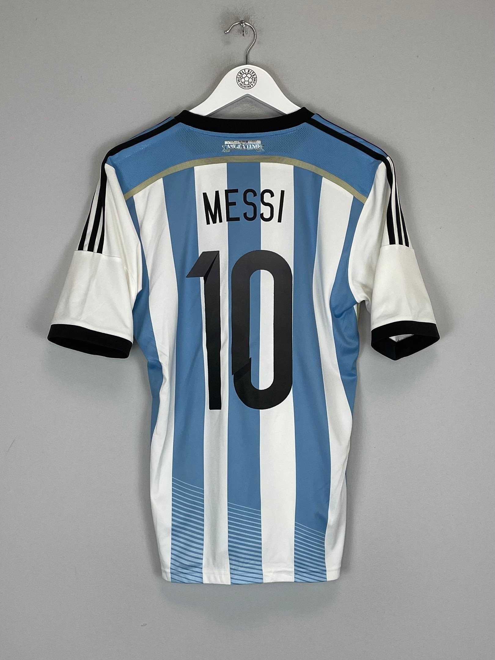 Lionel Messi 10 Argentina National Team 2013/15 Home Men Retro Jersey – White/ Blue