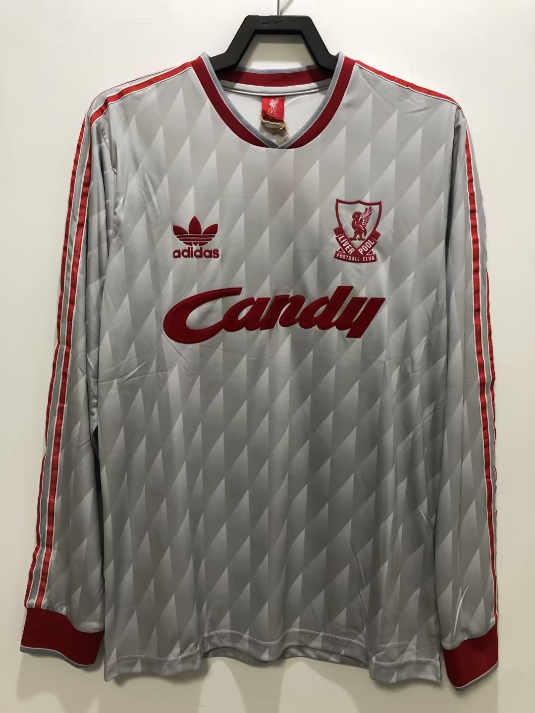 Liverpool 1989/91 Away Retro Long Sleeve Men Jersey – Gray