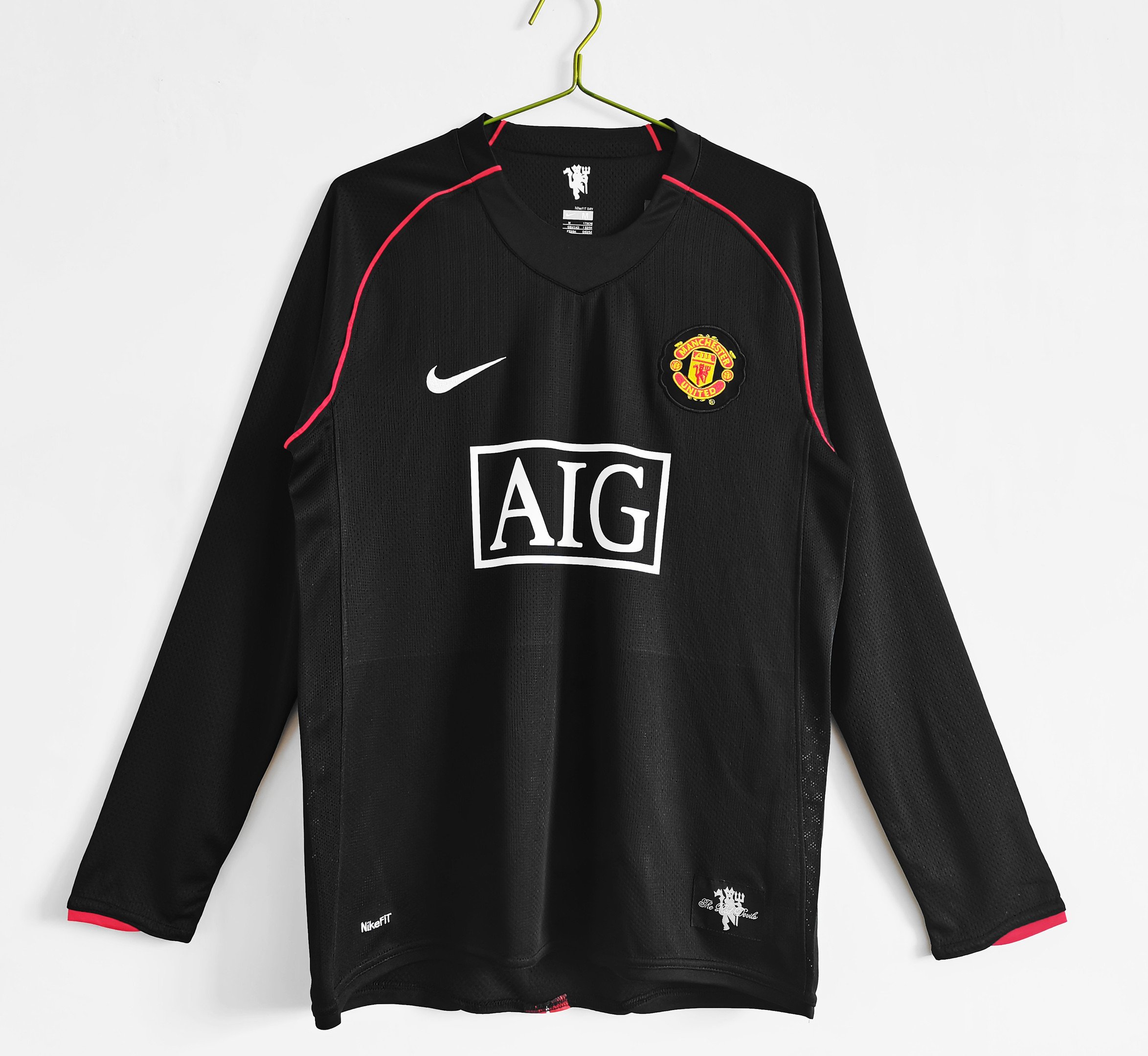Manchester United 2007/08 Away Retro Long Sleeve Men Jersey – Black
