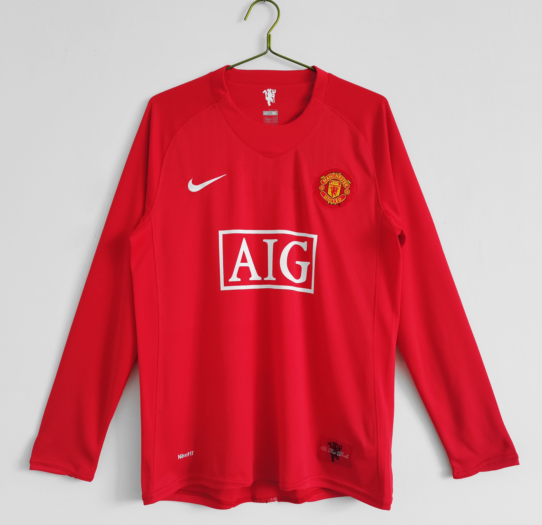 Manchester United 2007/08 Home Retro Long Sleeve Men Jersey – Red