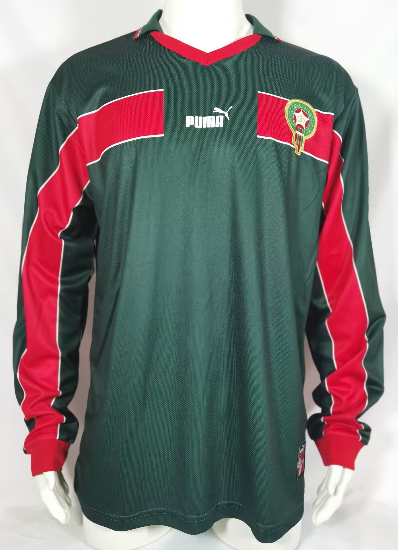 Morocco 1998 Home Retro Long Sleeve Men Jersey – Green