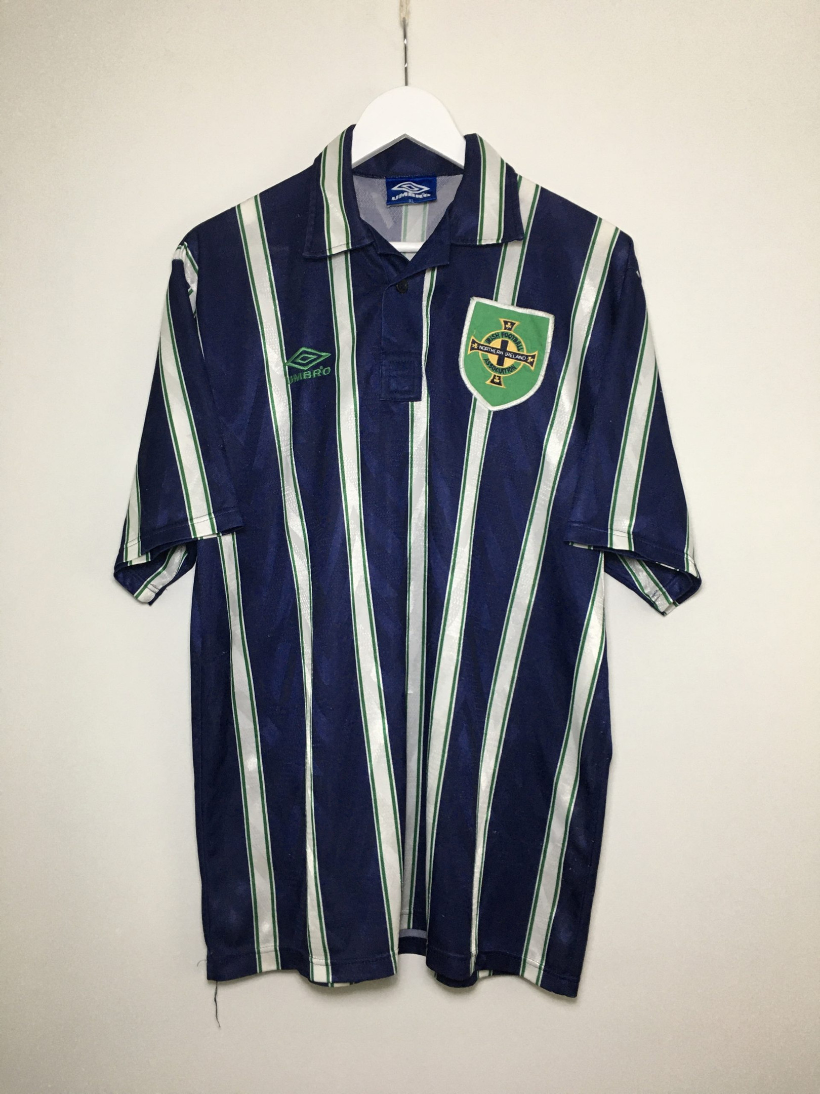 Northern Ireland 1992 Away Retro Men Jersey – Blue