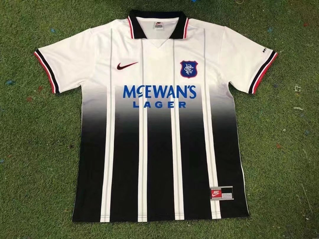 Rangers F.C. 1997/99 Away Retro Men Jersey – White/Black