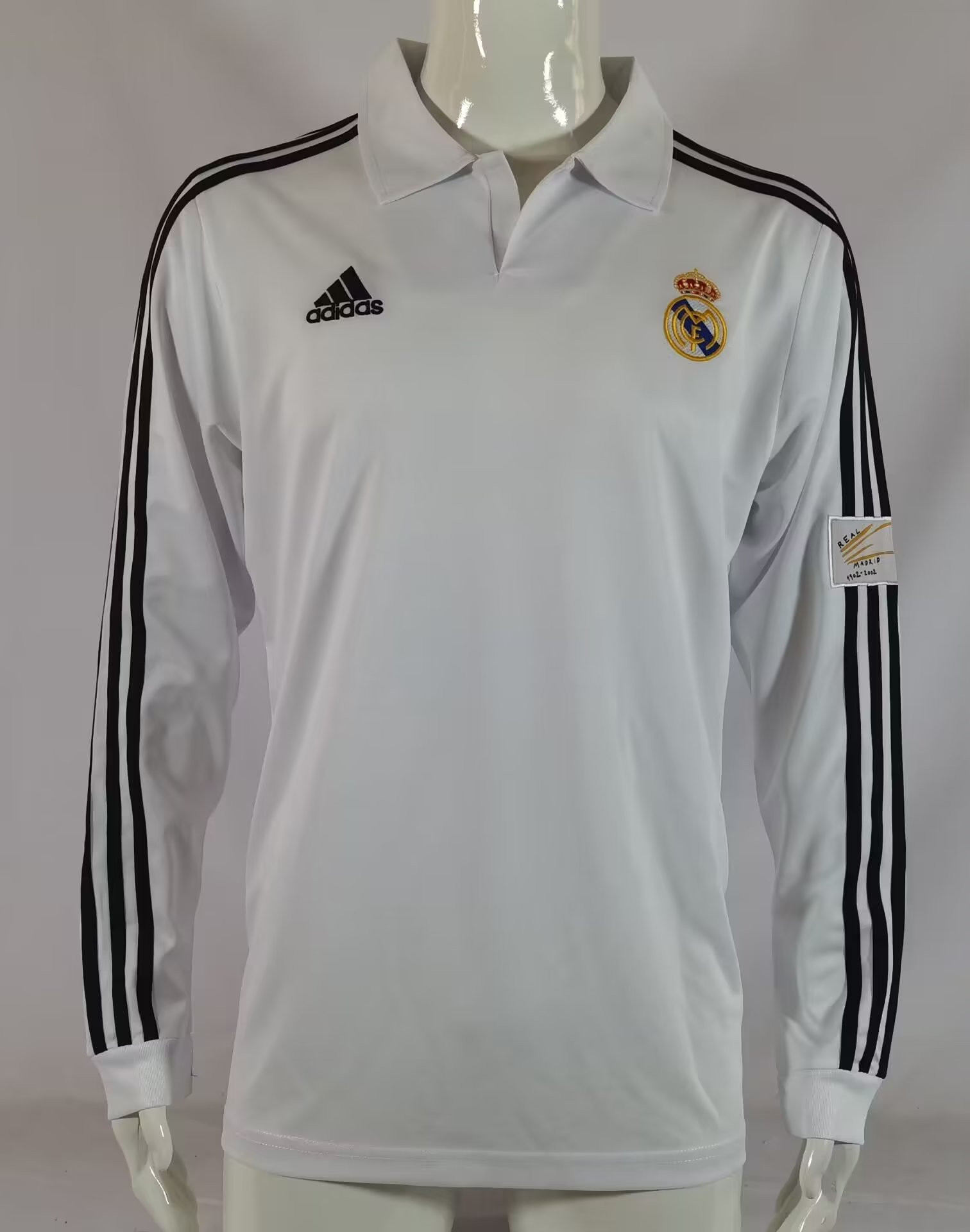 Real Madrid 2001/02 Home Retro Long Sleeve Men Jersey – White