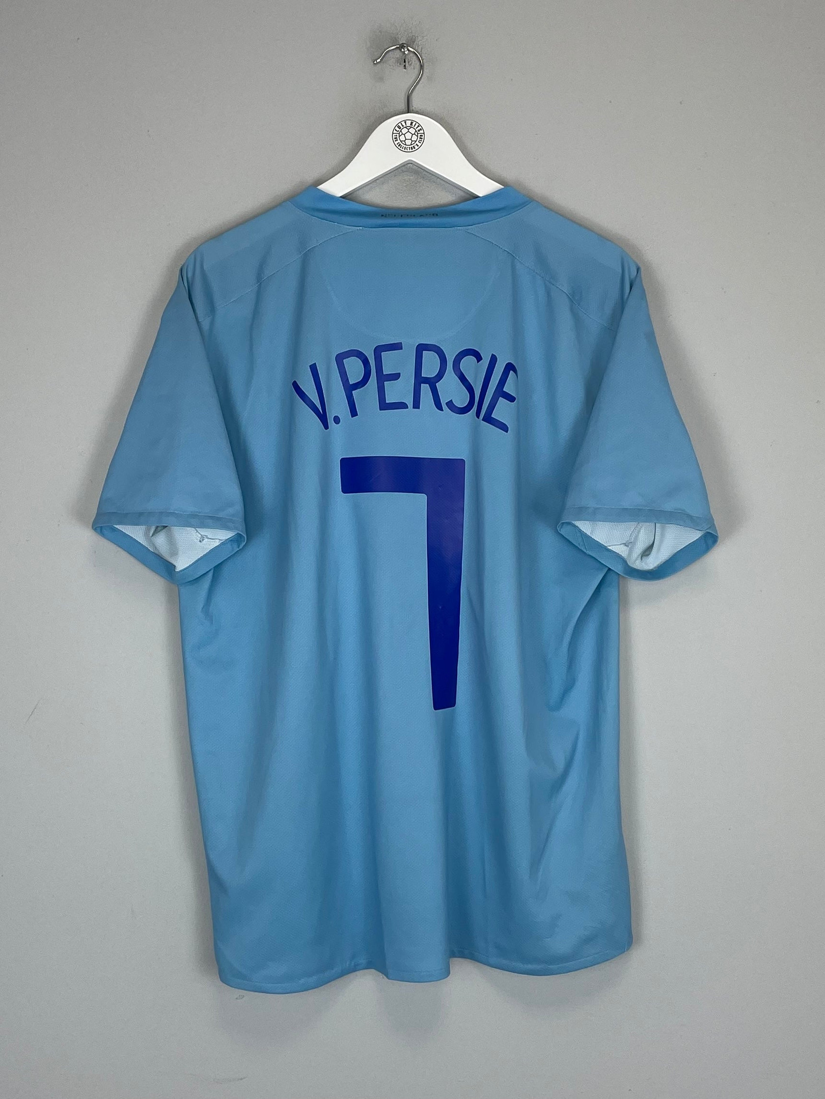 Robin van Persie 7 Netherlands National Team 2008/10 Away Men Retro Jersey – Sky Blue