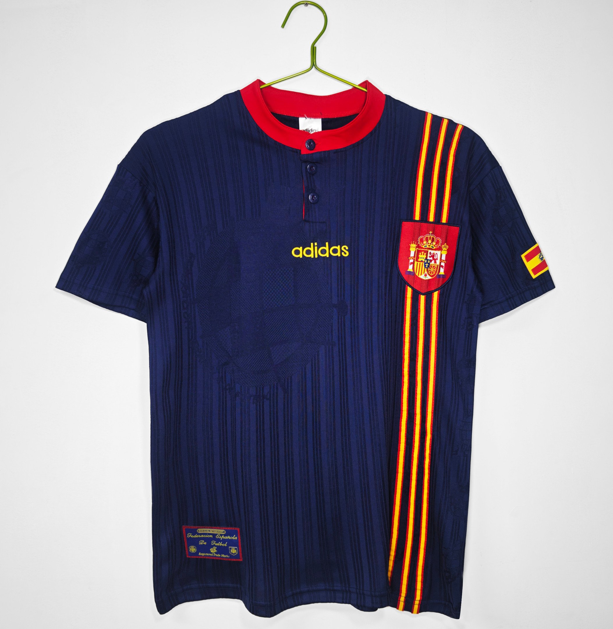 Spain 1996 Away Retro Men Jersey – Navy