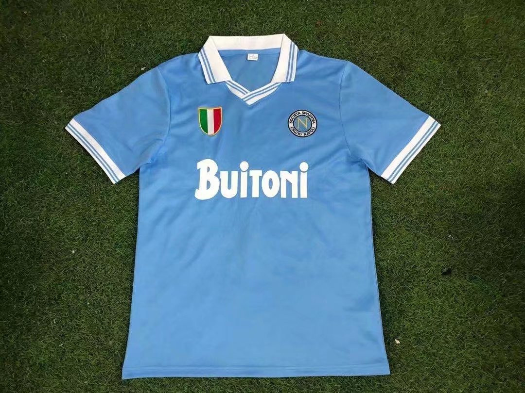 SSC Napoli 1986/87 Home Retro Men Jersey – Sky Blue